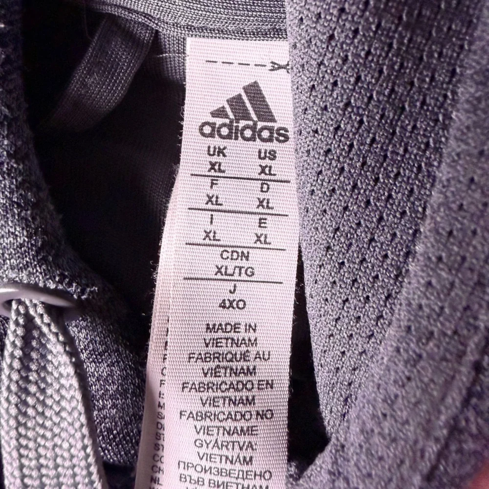 Adidas Men's Gray Hoodie Size XL
